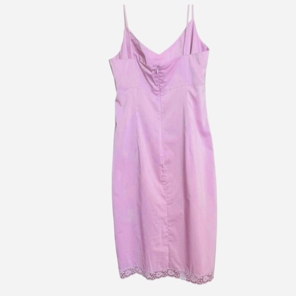 VTG J.Crew Lilac Cotton-Blend Slip Dress SZ 6 Y2K Fairy Coquette Minimalist Lace - Picture 2 of 7
